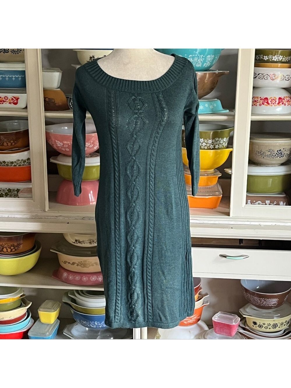 Athleta Emerald Green Knit Sweater Dress - Size Small